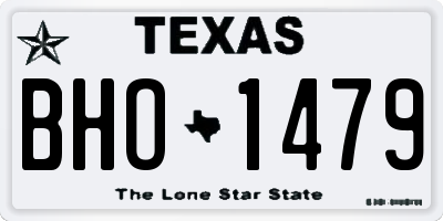 TX license plate BHO1479