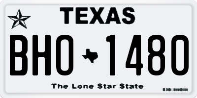 TX license plate BHO1480
