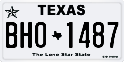 TX license plate BHO1487