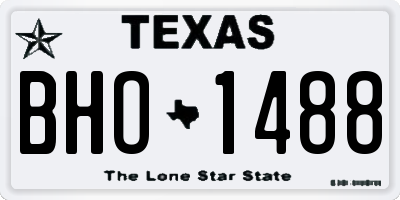 TX license plate BHO1488