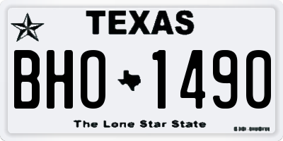 TX license plate BHO1490