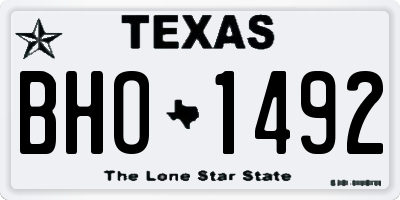 TX license plate BHO1492