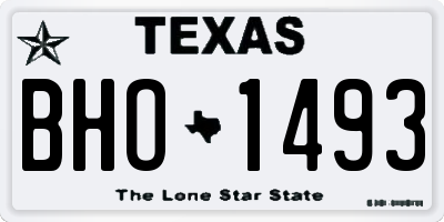 TX license plate BHO1493