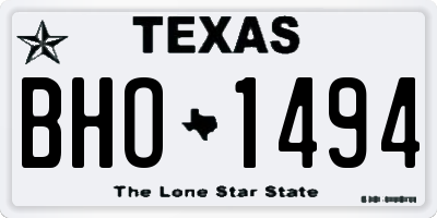 TX license plate BHO1494