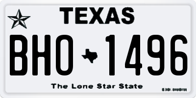 TX license plate BHO1496