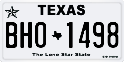 TX license plate BHO1498