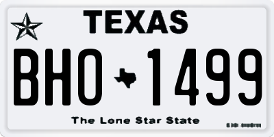 TX license plate BHO1499