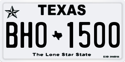 TX license plate BHO1500