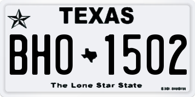 TX license plate BHO1502