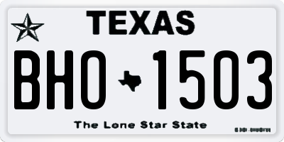 TX license plate BHO1503