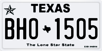 TX license plate BHO1505
