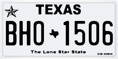 TX license plate BHO1506