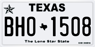 TX license plate BHO1508