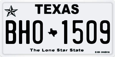 TX license plate BHO1509
