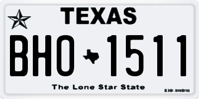 TX license plate BHO1511