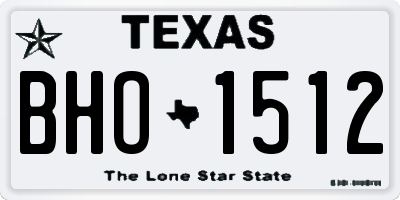 TX license plate BHO1512