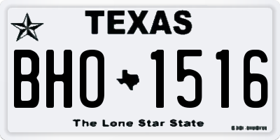 TX license plate BHO1516