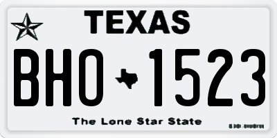 TX license plate BHO1523