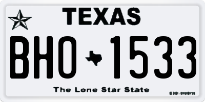 TX license plate BHO1533