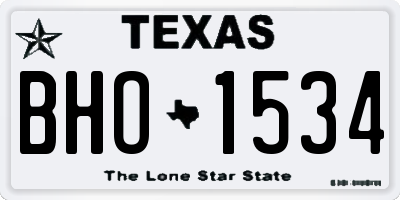 TX license plate BHO1534