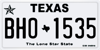 TX license plate BHO1535