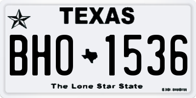 TX license plate BHO1536