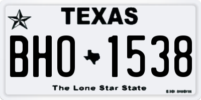 TX license plate BHO1538