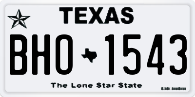 TX license plate BHO1543
