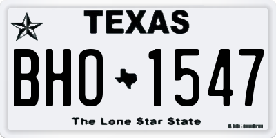 TX license plate BHO1547