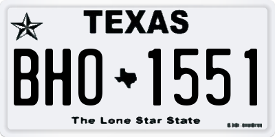 TX license plate BHO1551