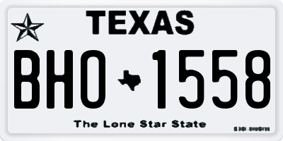 TX license plate BHO1558