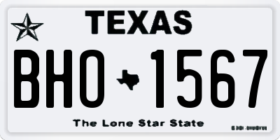 TX license plate BHO1567
