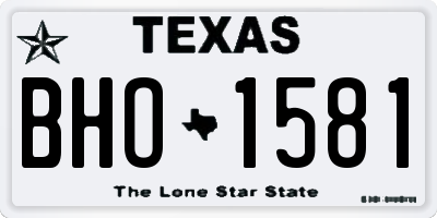 TX license plate BHO1581