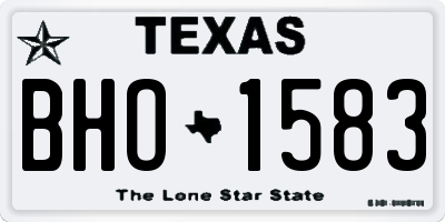 TX license plate BHO1583
