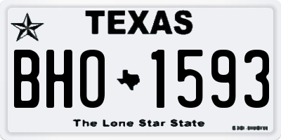 TX license plate BHO1593