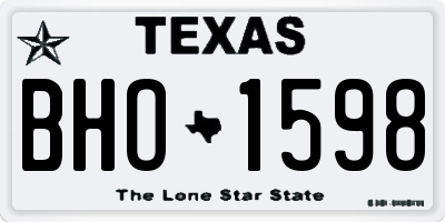 TX license plate BHO1598