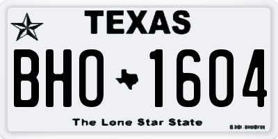 TX license plate BHO1604