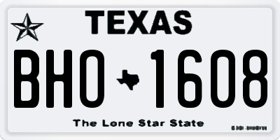TX license plate BHO1608