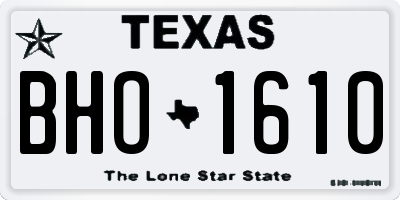 TX license plate BHO1610