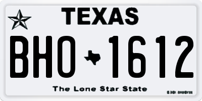 TX license plate BHO1612