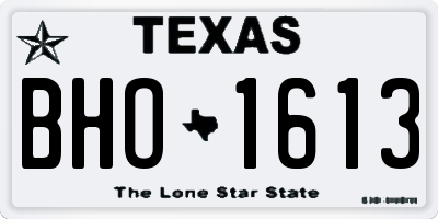 TX license plate BHO1613