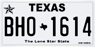 TX license plate BHO1614