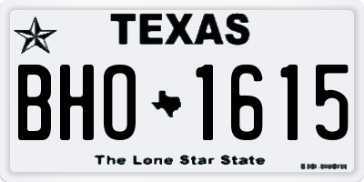 TX license plate BHO1615