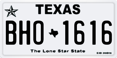 TX license plate BHO1616