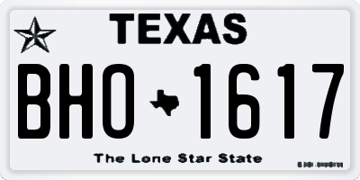 TX license plate BHO1617
