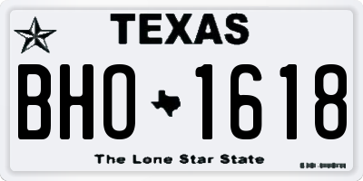 TX license plate BHO1618