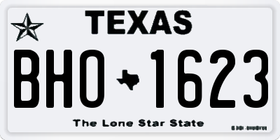 TX license plate BHO1623