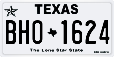 TX license plate BHO1624