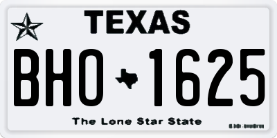 TX license plate BHO1625