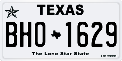 TX license plate BHO1629